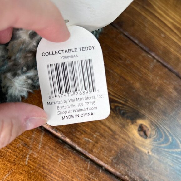 Vintage NWT Dan Dee Bear W/ Plaid Bow Tie Corduroy Hat & Glasses Stuffed Animal - Picture 7 of 11